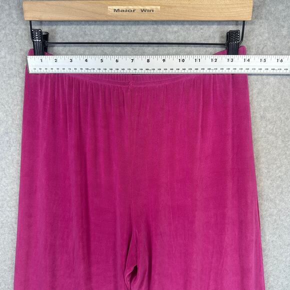 Fiore Pants Womens Size Large Pink Acetate Blend Pull On Elastic Waist Wide-Leg - Picture 7 of 10